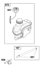 Fuel Supply Group Diagram and Parts List for 115P02-0014-H5 100000 - 19Z999 Briggs and Stratton Engine